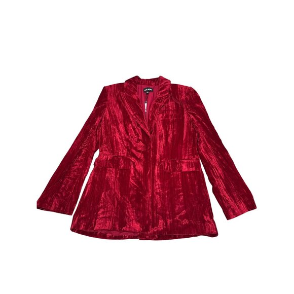 Steve Madden Imaan Crushed Velvet Boyfriend Blazer SMALL - Picture 6 of 10